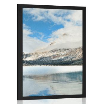 Plakat piękne górskie jezioro - 30x45 white