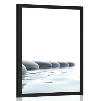 Plakat Kamienie Zen w rzece - 40x60 white