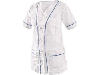 Bluzka damska ANETA, biało-niebieska, rozmiar 38