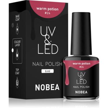 NOBEA UV & LED Nail Polish zelowy lakier do paznokcji z UV / przy użyciu lampy LED błyszczący odcień Warm potion #24 6 ml