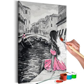 Obraz malowanie po numerach dziewczyna w różowej sukience- Venice: A Girl In A Pink Dress - 40x60