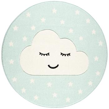 LIVONE Dywan dziecięcy Kids Love Rugs Smiley Cloud okrągły 133 cm, kolor miętowy/biały