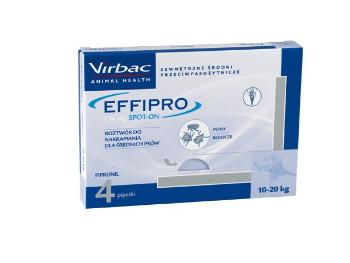 VIRBAC Effipro Spot-On przeciw pasożytom zewnętrznym dla średnich psów M 4 szt