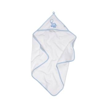 Playshoes Ręcznik z kapturem frotte słonik biało-niebieski
