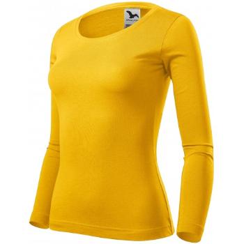 Koszulka damska z długim rękawem, żółty, XL