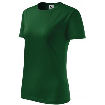 Klasyczna koszulka damska, butelkowa zieleń, XS