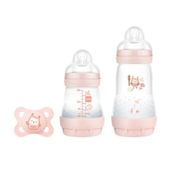 MAM Baby Bottle Easy Start Anti Colic-Elements Starter Set S Owl w kolorze różowym