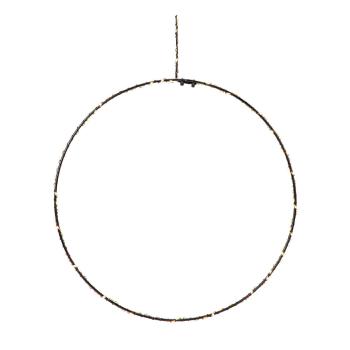 Czarna świąteczna wisząca dekoracja świetlna Markslöjd Alpha Circle, wys. 30 cm
