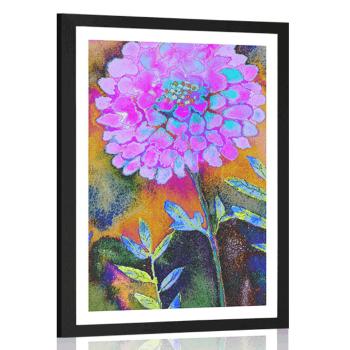 Plakat z passe-partout cudowne kwiaty - 40x60 black
