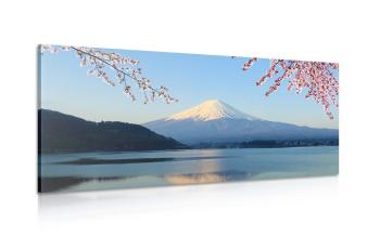 Obraz widok z jeziora na Fuji