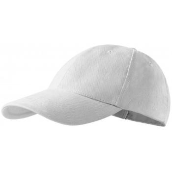 6-panelowa czapka z daszkiem, biały, nastawny