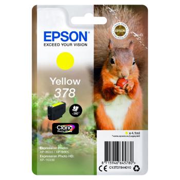 Epson originální ink C13T37844010, yellow, 4.1ml, Epson Expression Photo HD XP-15000
