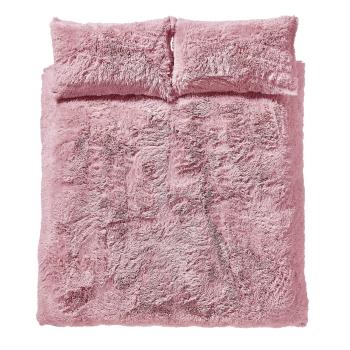 Różowa przedłużona pościel na łóżko dwuosobowe 230x220 cm Cuddly Deep Pile - Catherine Lansfield