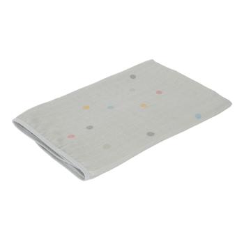 Szary muślinowy ręcznik dziecięcy Kindsgut Dots, 90x90 cm
