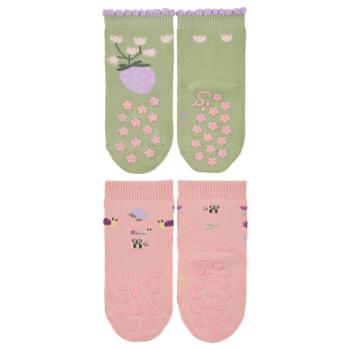 Sterntaler ABS Toddler Socks Twin Pack Strawberry Medium Green