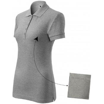 Damska prosta koszulka polo, ciemnoszary marmur, XL