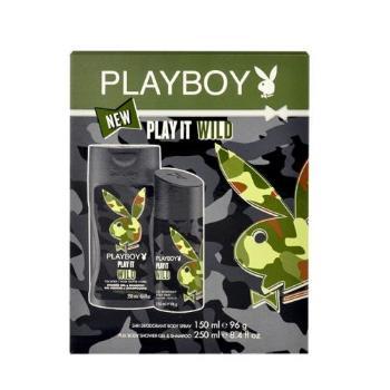 Playboy Play It Wild zestaw Deodorant 150ml + 250ml Żel pod prysznic dla mężczyzn Uszkodzone pudełko