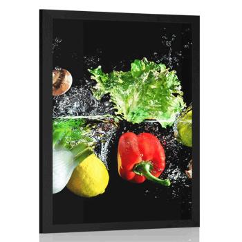 Plakat owoce i warzywa - 40x60 black