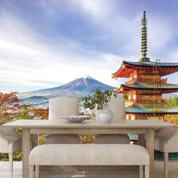 Fototapeta widok na Chureito Pagoda i górę Fuji - 150x100