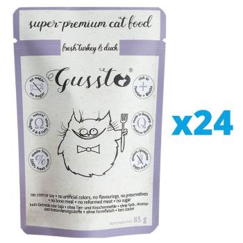 GUSSTO Cat Fresh Turkey &amp; Duck mokra karma dla kotów indyk i kaczka 24x85 g