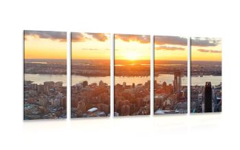 5-częściowy obraz panorama Nowego Jorku - 100x50