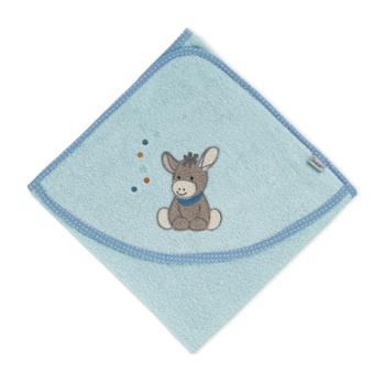 Sterntaler Ręcznik kąpielowy z kapturem Donkey Emmi jasnoniebieski 100 x 100 cm