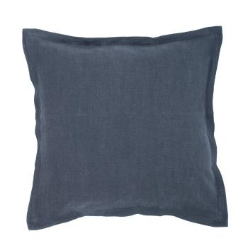 Ciemnoniebieska poduszka z domieszką lnu Tiseco Home Studio, 45x45 cm