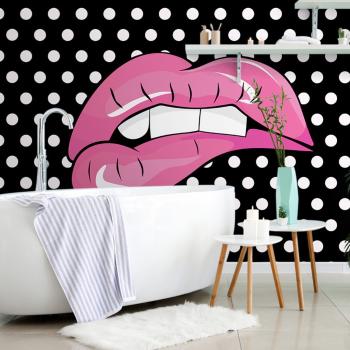 Tapeta pop-artowe różowe usta - 150x100