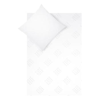 Biała pościel jednoosobowa z perkalu bawełnianego Westwing Collection Fia, 135x200 cm