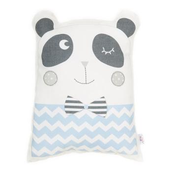 Niebieska poduszka dziecięca z domieszką bawełny Mike & Co. NEW YORK Pillow Toy Panda, 25x36 cm