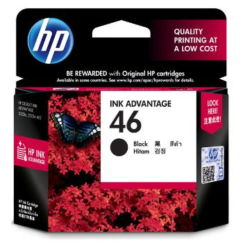 HP originální ink CZ637AE, HP 46, black, 1500str., 26ml, HP Deskjet Ink Advantage Ultra 2529, 4729, 5738, 5739