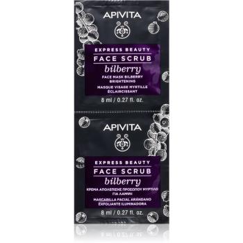 Apivita Express Beauty Bilberry intensywny peeling oczyszczający z efektem rozjaśniającym 2 x 8 ml