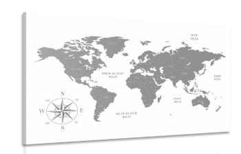 Obraz dyskretna mapa w kolorze szarym - 60x40
