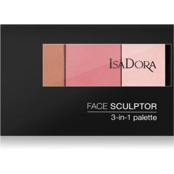 IsaDora Face Sculptor 3-in-1 Palette rozświetlająca i brązująca paletka odcień 62 Cool Pink 12 g