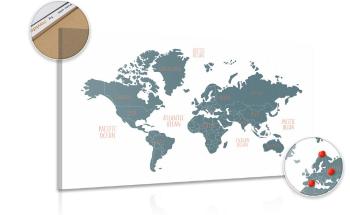 Obraz na korku współczesna mapa świata - 120x80  metallic