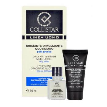 Collistar Men Daily Matte-Finish Moisturizer zestaw 50 ml Anti-Wrinkle Cream + 15 ml After-Shave Sensitive Skin dla mężczyzn