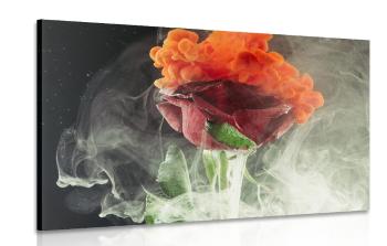 Obraz róża z elementami abstrakcyjnymi - 90x60