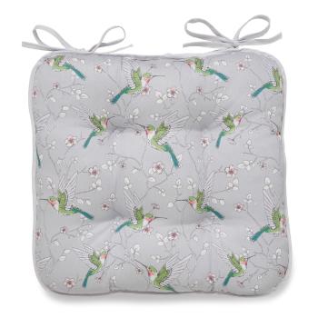 Szara bawełniana poduszka na krzesło Cooksmart ® Hummingbirds