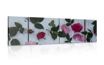 Obraz piękna martwa natura z różami - 150x50