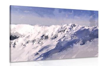Obraz olejnego przedstawiający zaśnieżoną górę - 90x60