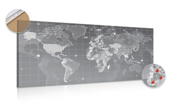 Obraz na korku zacieniowana mapa świata - 120x60  transparent
