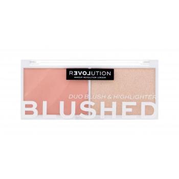 Revolution Relove Colour Play Blushed Duo Blush & Highlighter 5,8 g paletka do konturowania dla kobiet Sweet