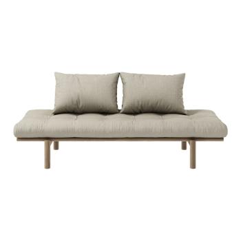 Beżowa lniana rozkładana sofa 200 cm Pace – Karup Design