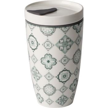 Zielono-biały porcelanowy kubek termiczny Villeroy & Boch Like To Go, 350 ml
