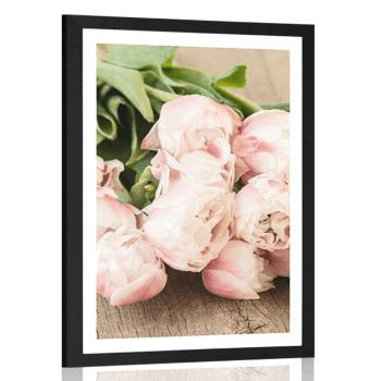 Plakat z passe-partout romantyczny bukiet - 40x60 white