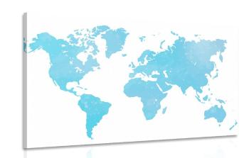 Obraz mapa świata w kolorze niebieskim
