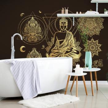 Samoprzylepna tapeta złoty medytujący Budda - 150x100