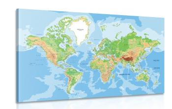 Obraz klasyczna mapa świata - 120x80