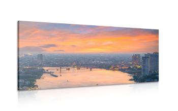 Obraz zachód słońca w Bangkoku - 120x60