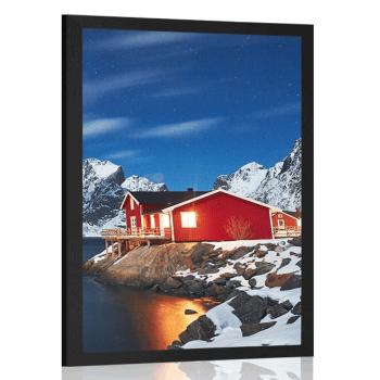 Plakat krajobraz w Norwegii - 30x45 silver